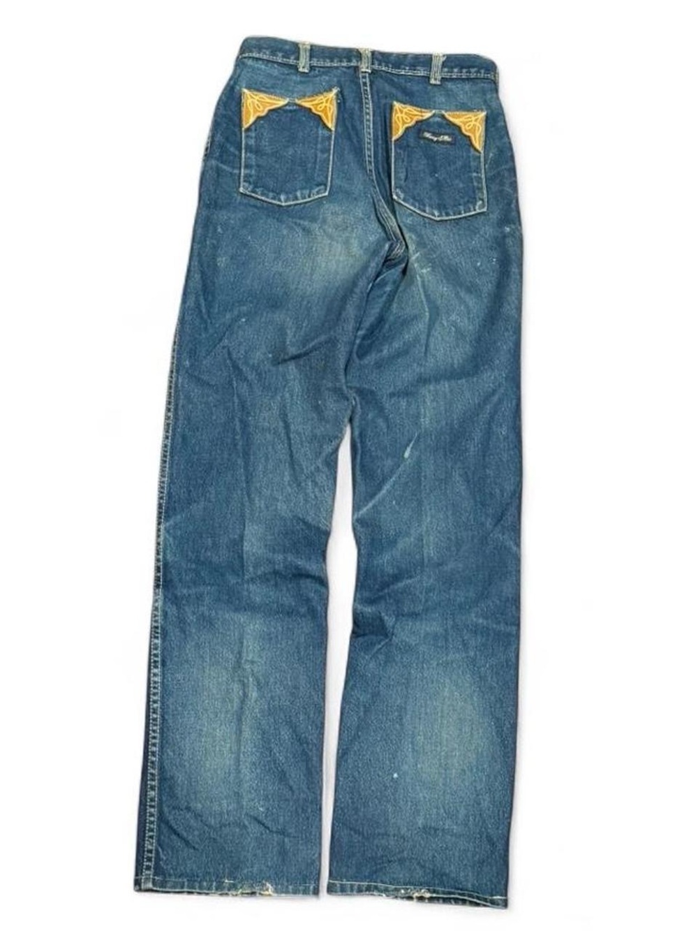 Vintage 80s Fancy Ass Western Bedazzled Faded Bootcut Flared Jeans